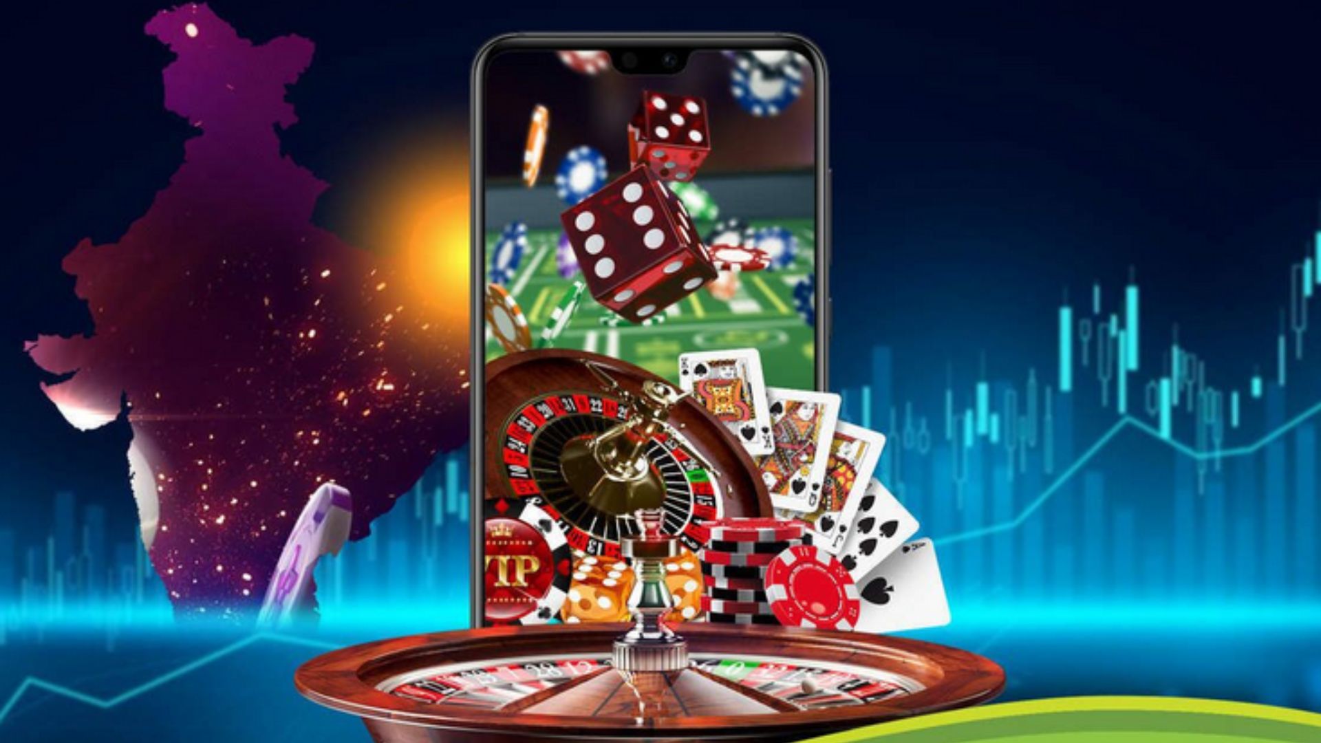 A Smartphone with Casino Games on the Screen 